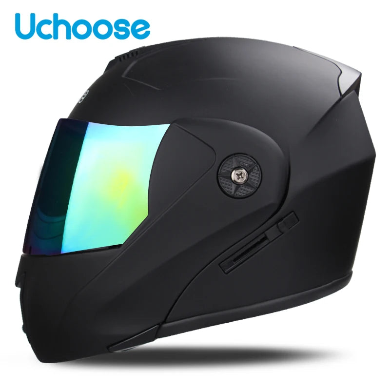 Flip-Up Motorcycle Helmet – Dual Lenses, Full Face Protection, Ideal for Riding & Motocross AXSSIBLZ