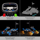 24V Go Kart, Electric Drift Kart Car with Adjustable Seat, Outdoor Ride On Toy with Variable Speed Mode, High-Speed Racing AXSSIBLZ