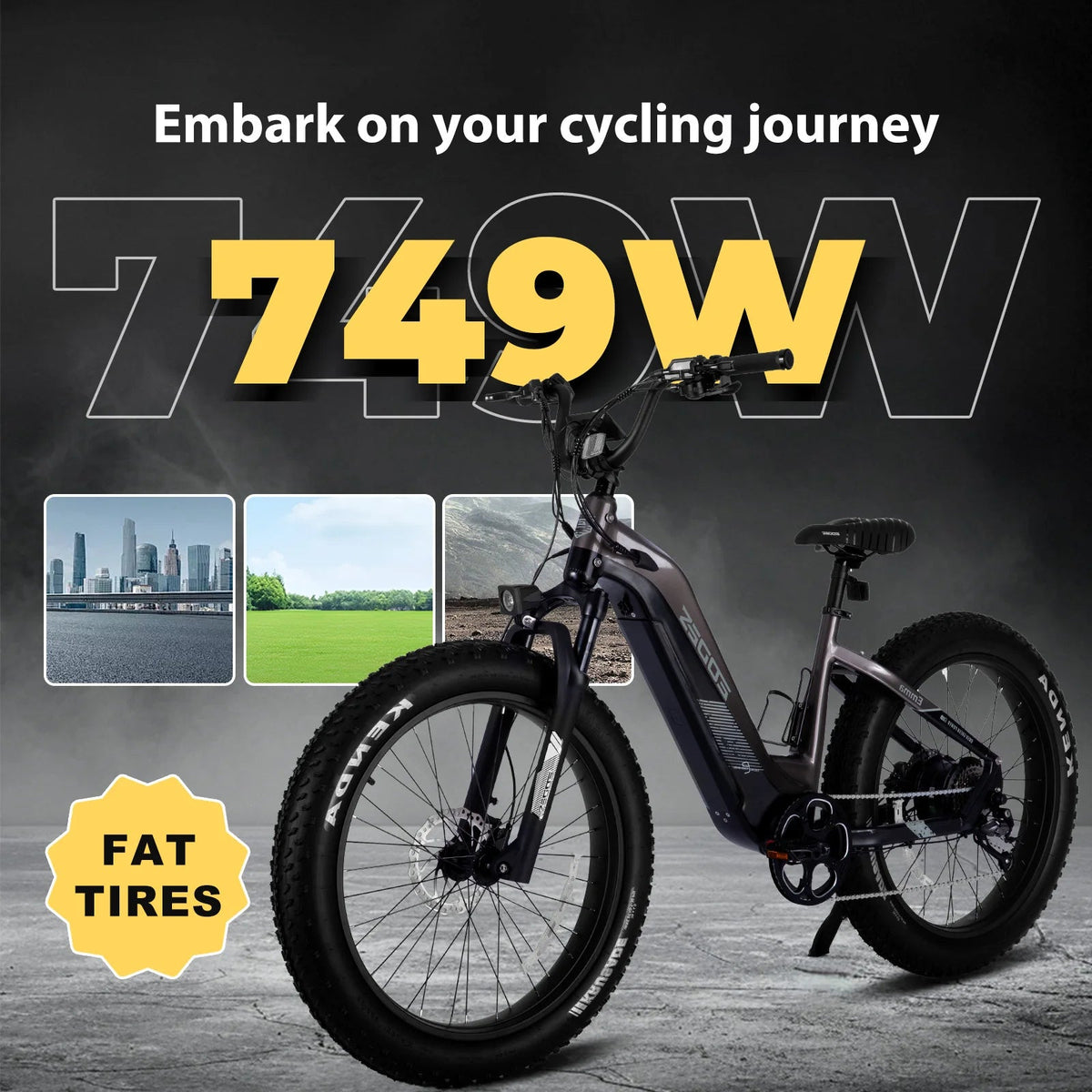 750W off-road electric bicycle 52V 17Ah 26 inch 4.0 fat tire with USB port and Bluetooth APP LCD screen 9-speed AXSSIBLZ