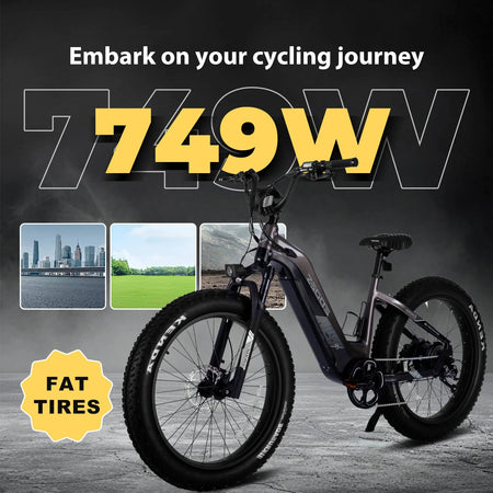 750W off-road electric bicycle 52V 17Ah 26 inch 4.0 fat tire with USB port and Bluetooth APP LCD screen 9-speed AXSSIBLZ