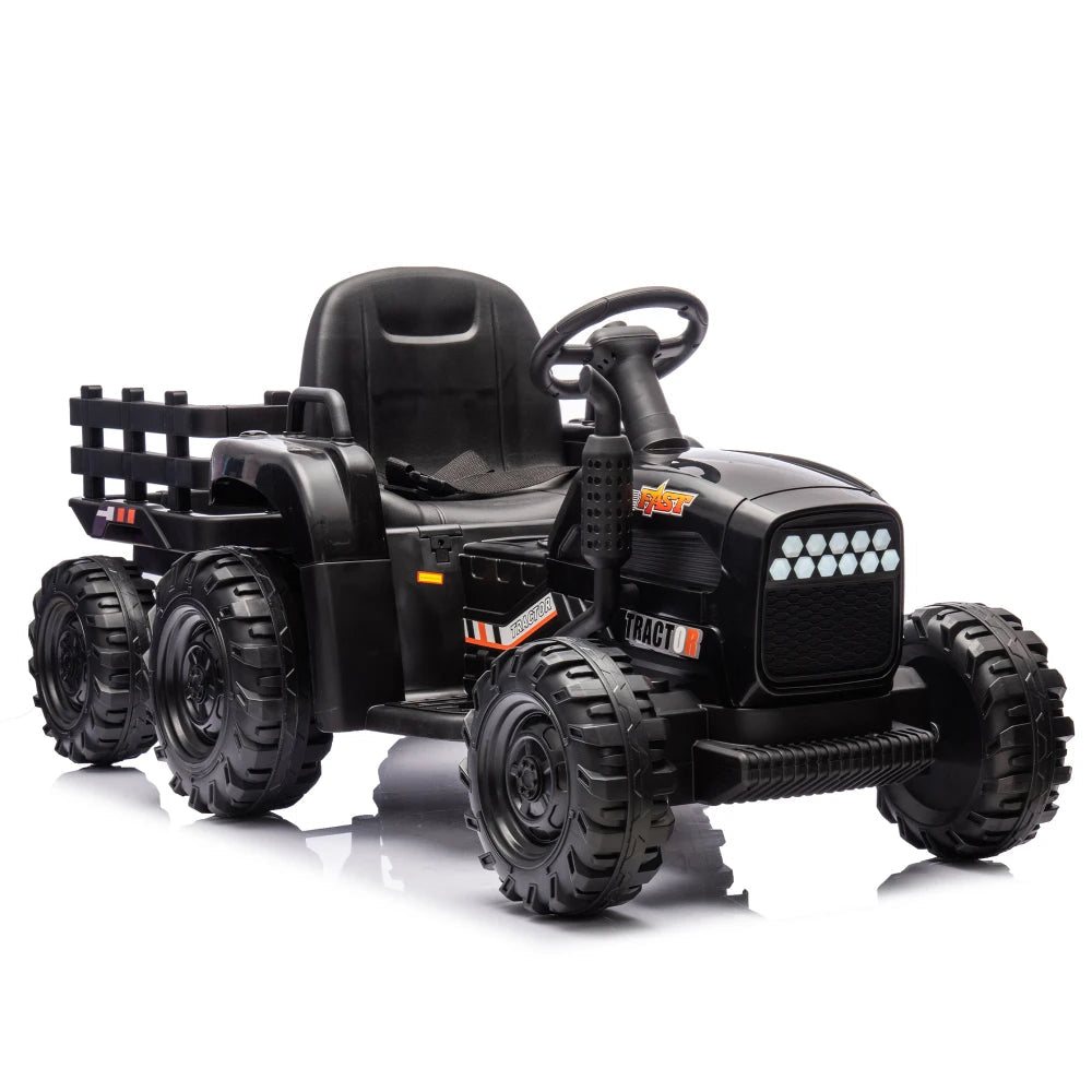 Ride on Tractor2.0 with Trailer,24V Battery Powered Electric Tractor Toy, 200w*2motor 1.86-4.97MPH/Remote Control AXSSIBLZ