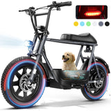 Peak 819W Electric Scooters with Seat for Adults, 16" Fat Tire for All-Terrain, Commuter Ebike for Teens, with Carry Basket AXSSIBLZ