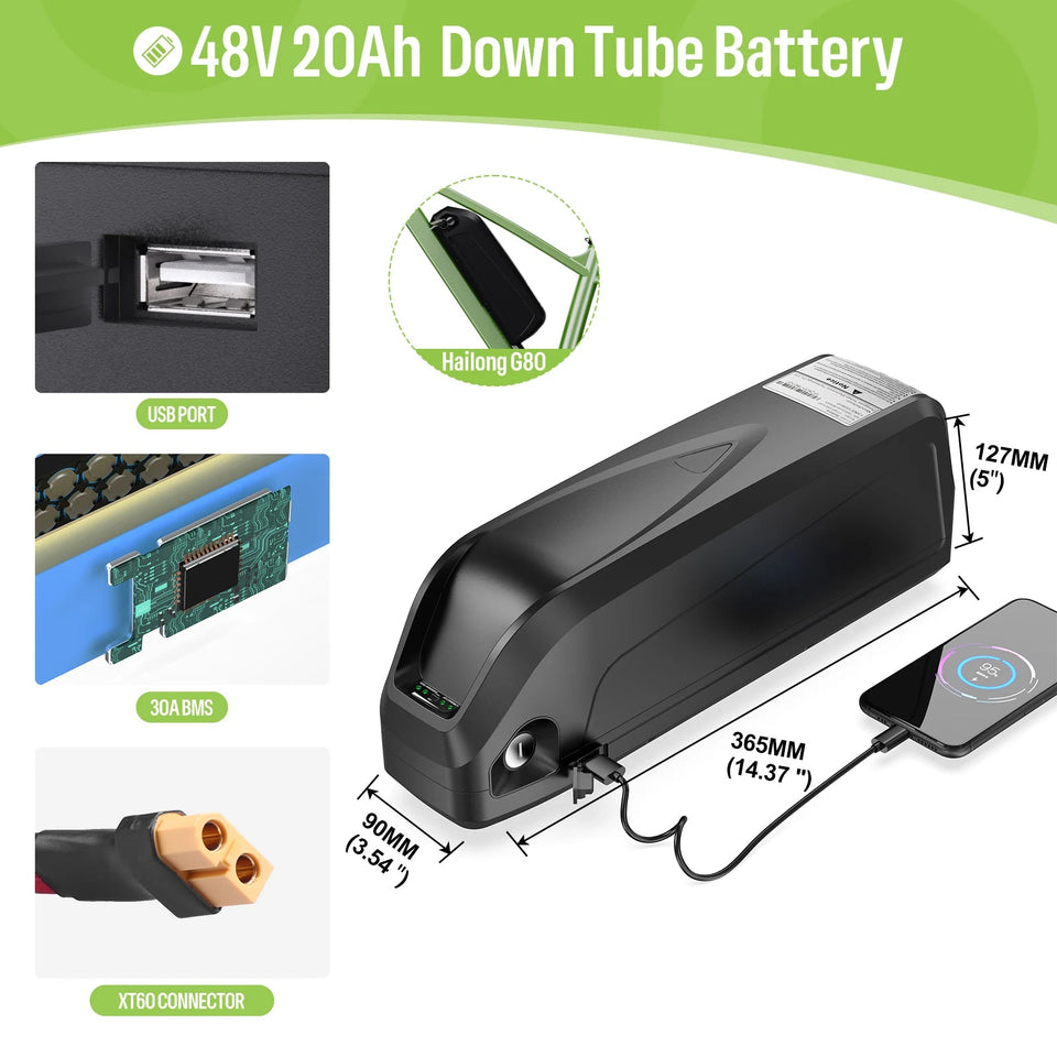 Bafang 750W BBS02B Mid-Drive Ebike Conversion Kit – High-Performance Motor & Hailong Battery (48V/52V, 17.5Ah/20Ah) AXSSIBLZ