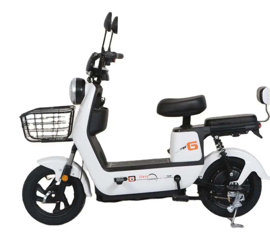 White Biepu Electric-Moped Scooter