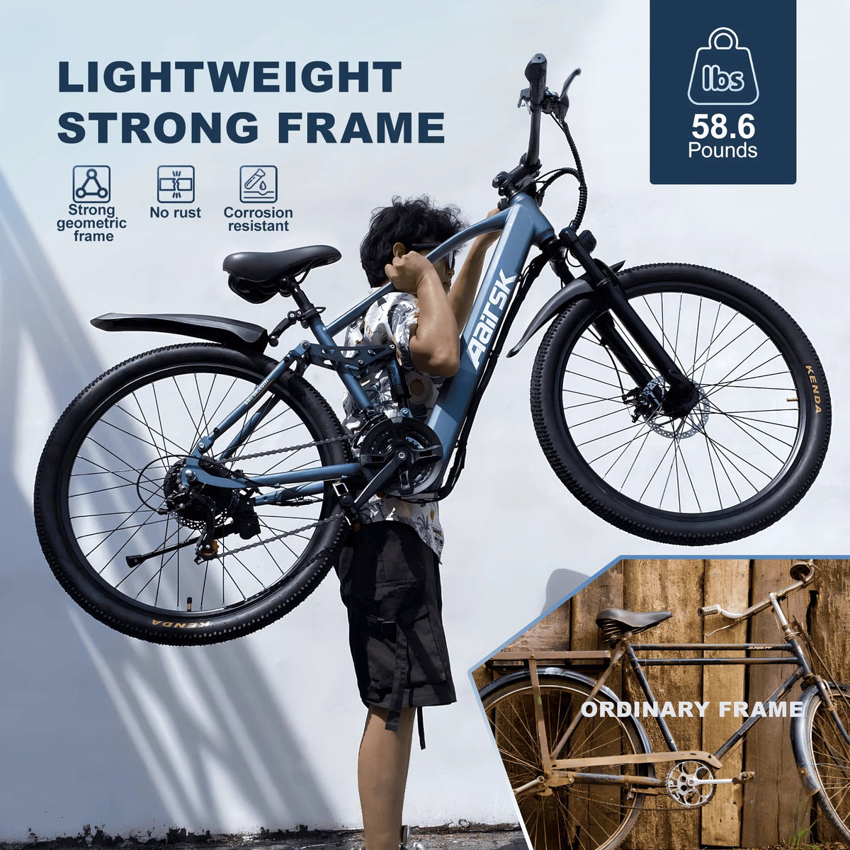 E bike 750W Adults Electric Bike 36V468Wh 26 Inch Tires Electric Bicycle Shimano 21-Speed City E Bikes Mountain e bikes AXSSIBLZ