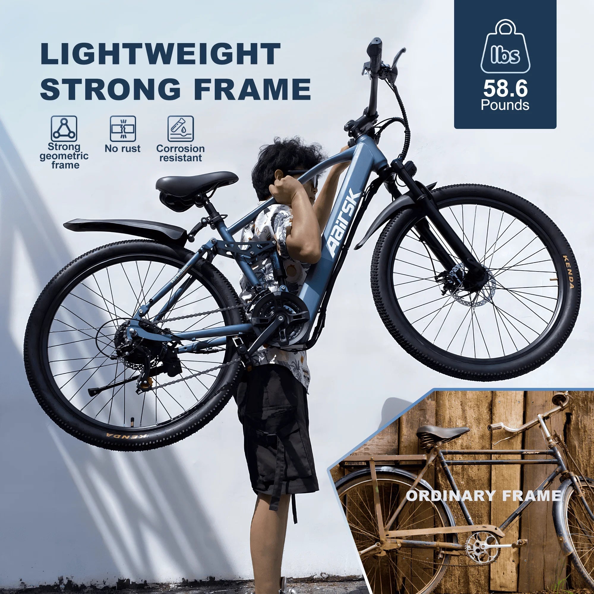 E bike 750W Adults Electric Bike 36V468Wh 26 Inch Tires Electric Bicycle Shimano 21-Speed City E Bikes Mountain e bikes AXSSIBLZ