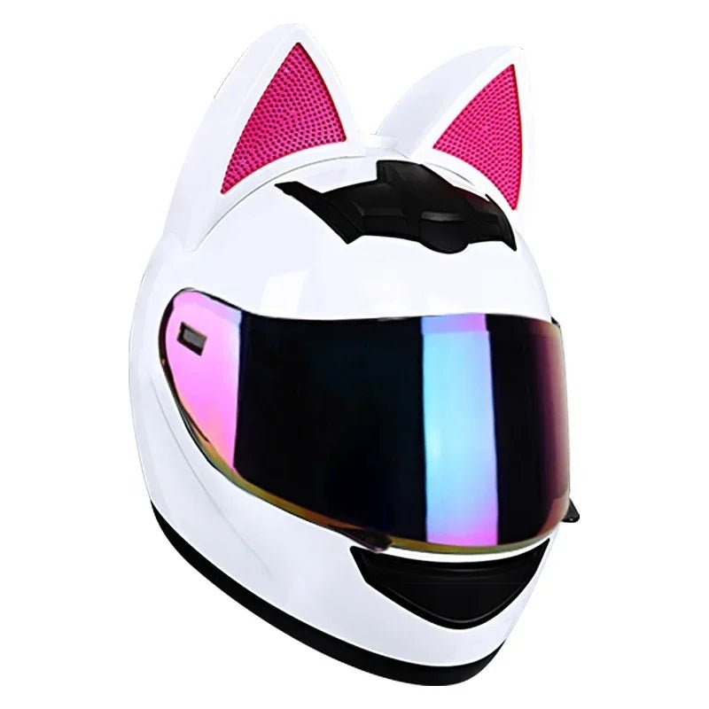 Motorcycle Helmet Detachable Full Face DOT Certification Safety Cat Ears Moto Helmets For Women Breathable Soft Comfort Lining AXSSIBLZ