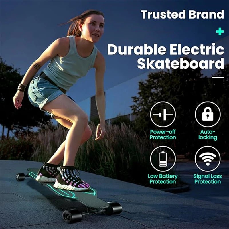 Electric Skateboards Longboards Dual-Drive Electric Scooter For Adults Teens With Remote Control And Charger Cycling Accessories AXSSIBLZ