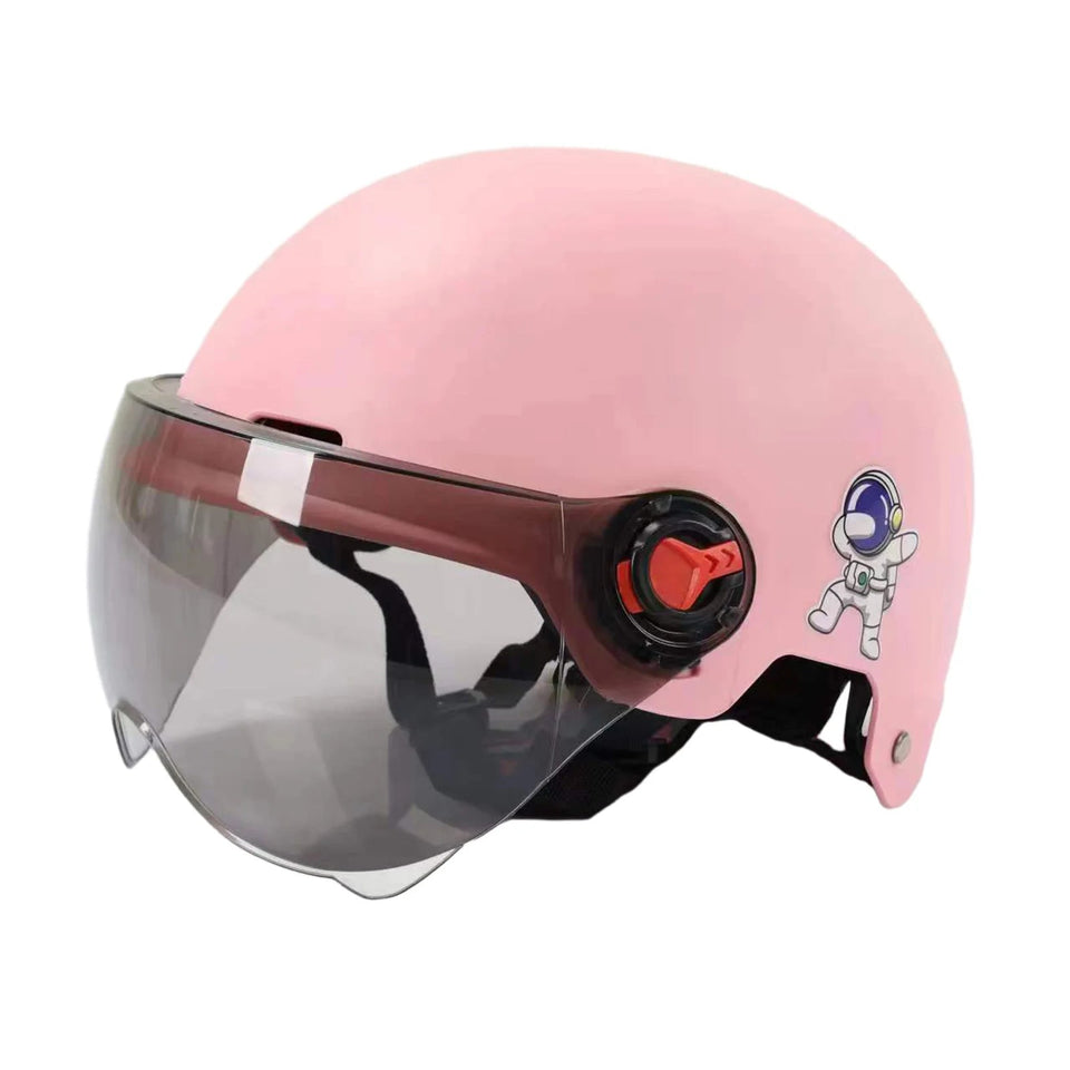 Men Motorcycle Helmet,Woman Electric Motor Car Scooter Bike Open Face Half Helmet,Anti-UV Safety Hat Bicycle Cap with Goggles AXSSIBLZ