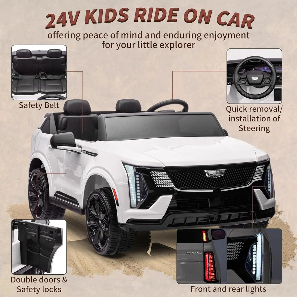 24V Ride On Car, Licensed Battery Powered Electric Vehicle w/Remote Control, 2 Seater, 4-Wheel Shock Absorbers, Smooth Start AXSSIBLZ