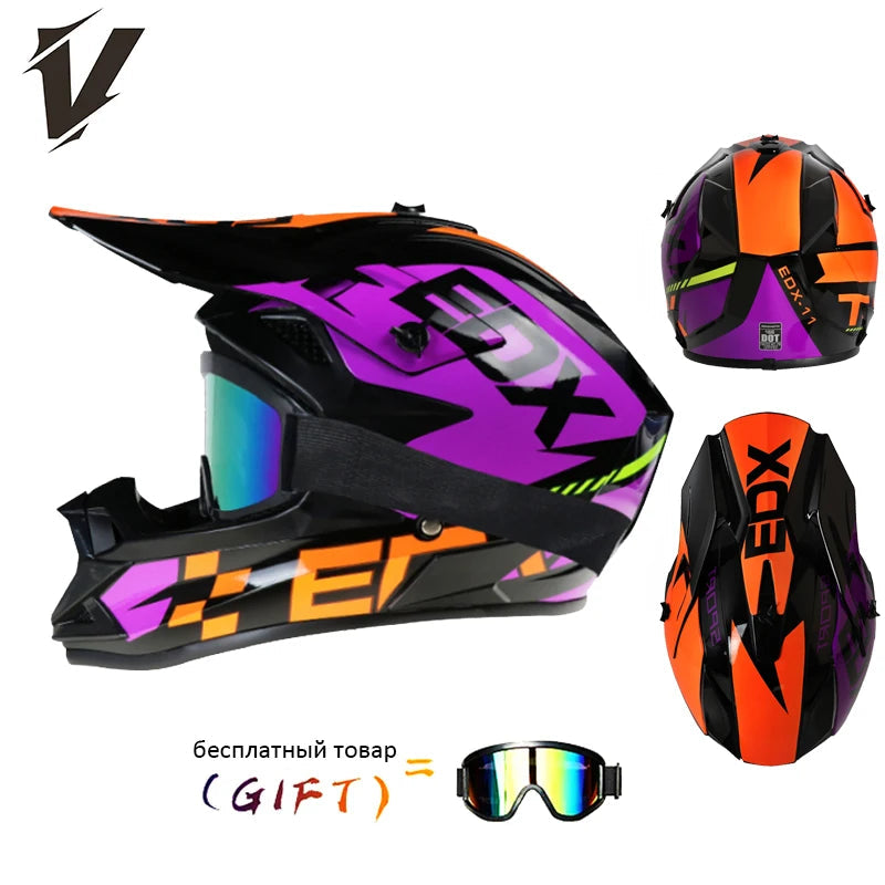 VGV 166 Rally helmets extremely breathable adaptable independent goggles anti-stifling no pressure on the head DOT/ECE certified AXSSIBLZ