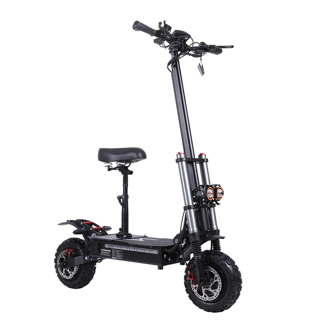 Portable Electric Scooter With 11'' Off Road Vacuum Tire,6000W 60V 38Ah High Power,Max Speed 80-85KMH,Dual Motor Drive E-scooter AXSSIBLZ