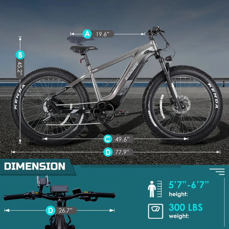 Adult electric bicycle tire 26 inch 52V750W motor 17AH high-quality battery cell mountain motorcycle with front shock absorber AXSSIBLZ