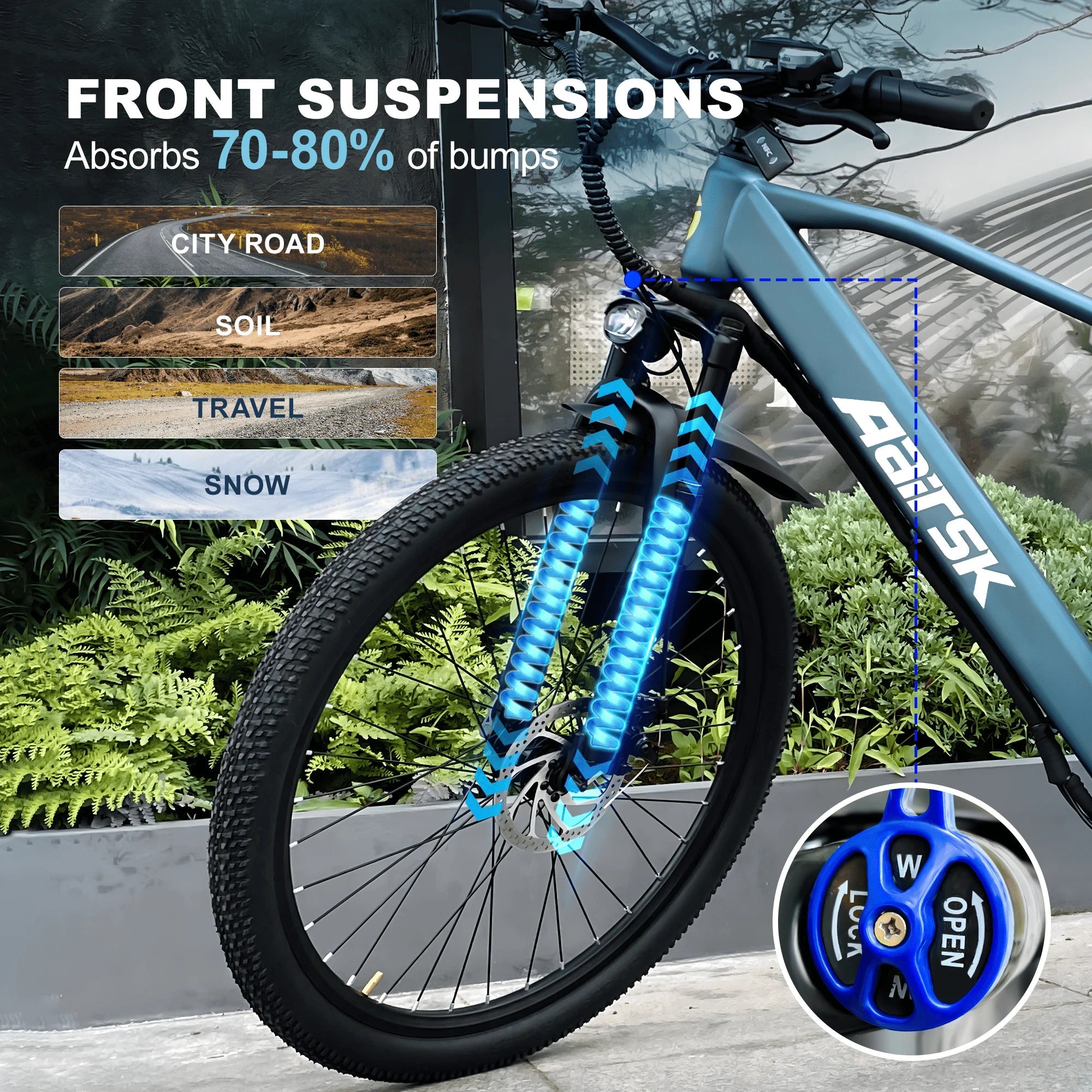 E bike 750W Adults Electric Bike 36V468Wh 26 Inch Tires Electric Bicycle Shimano 21-Speed City E Bikes Mountain e bikes AXSSIBLZ