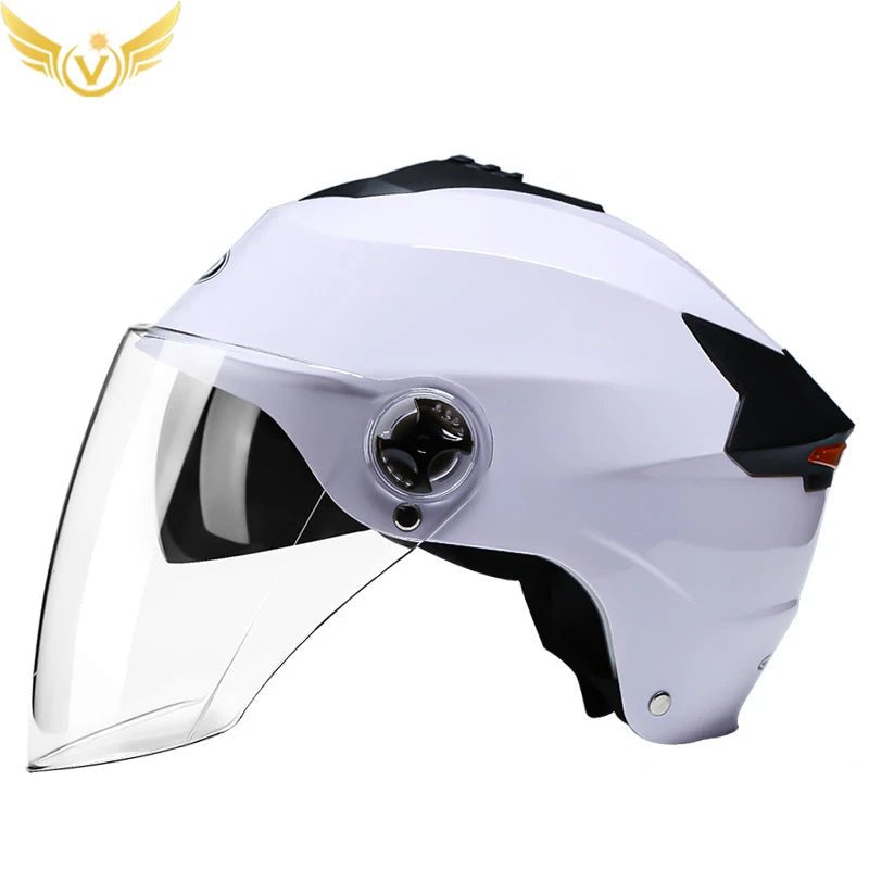 Motorcycle Helmets With Led Lights Moped Helmet Electric Scooter for Men Women With Double Visor Rechargeable Bicycle Light Bike AXSSIBLZ