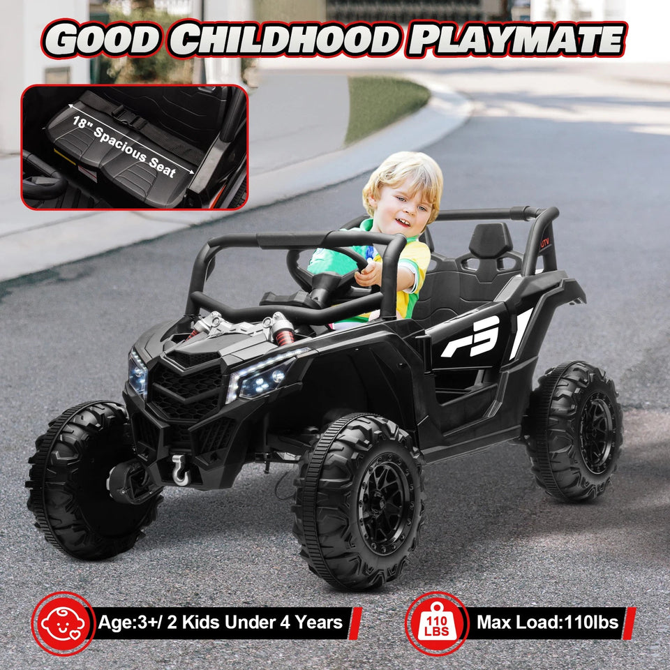 24V Ride On Car for Kids w/Remote Control, JOYRACER Battery Powered Off-Road UTV, 4x150W Motors,4 Shock Absorbers, 4.5 Mph Max S AXSSIBLZ