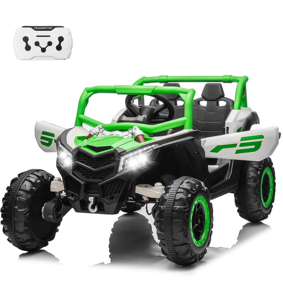 24V Ride On Car for Kids w/Remote Control, JOYRACER Battery Powered Off-Road UTV, 4x150W Motors,4 Shock Absorbers, 4.5 Mph Max S AXSSIBLZ
