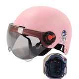 Men Motorcycle Helmet,Woman Electric Motor Car Scooter Bike Open Face Half Helmet,Anti-UV Safety Hat Bicycle Cap with Goggles AXSSIBLZ