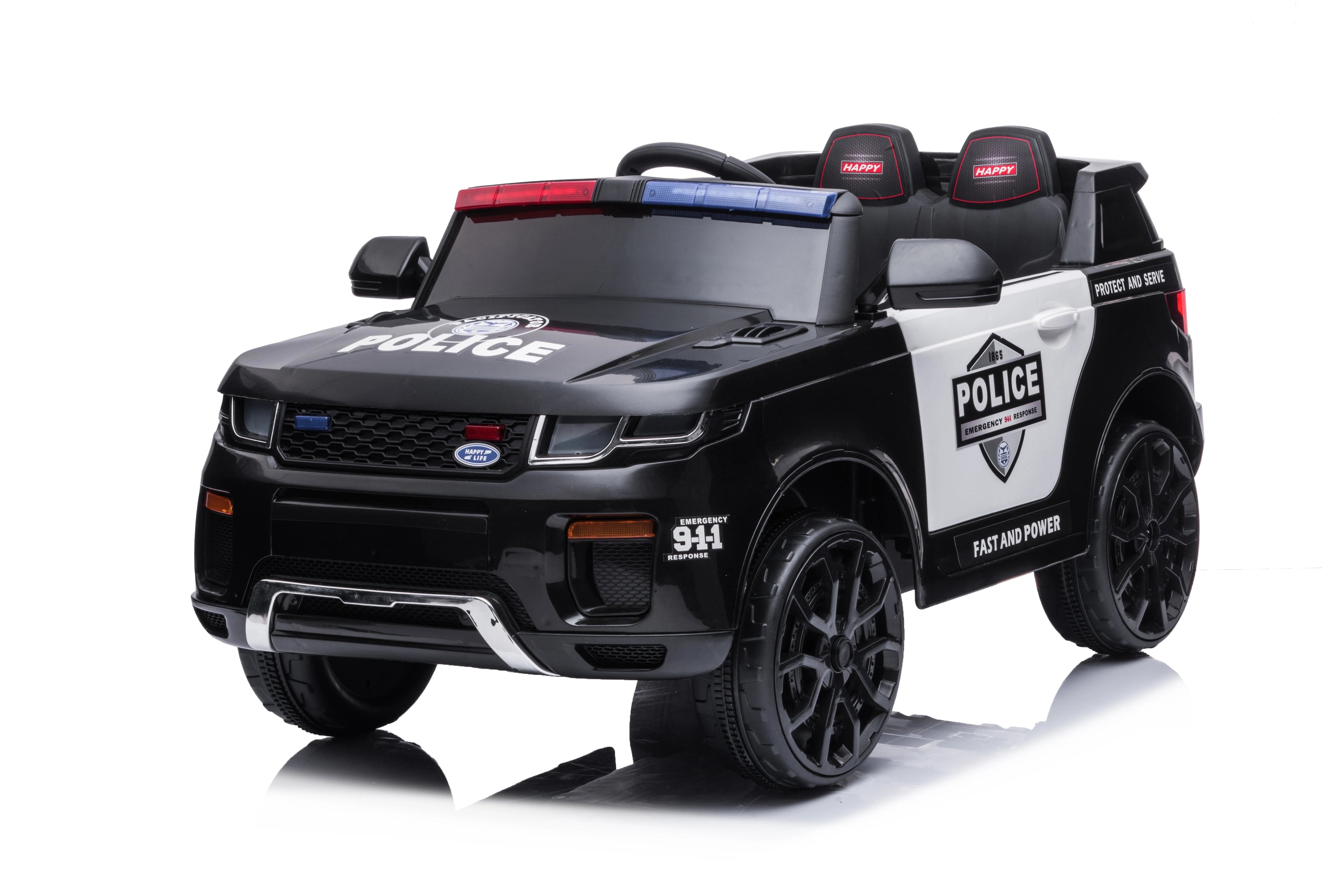 12V Kids Ride On Police Car SUV Toddlers Electric Cars Battery Operated Ride On Toy with 2.4G Remote Control, Megaphone, Light AXSSIBLZ