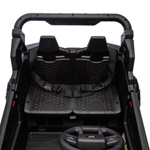 24V Two-Seater Kids Ride On UTV,Anti-collision bar,Storage space,Music,USB,Bluetooth,Volume control,for Kids 3+. AXSSIBLZ