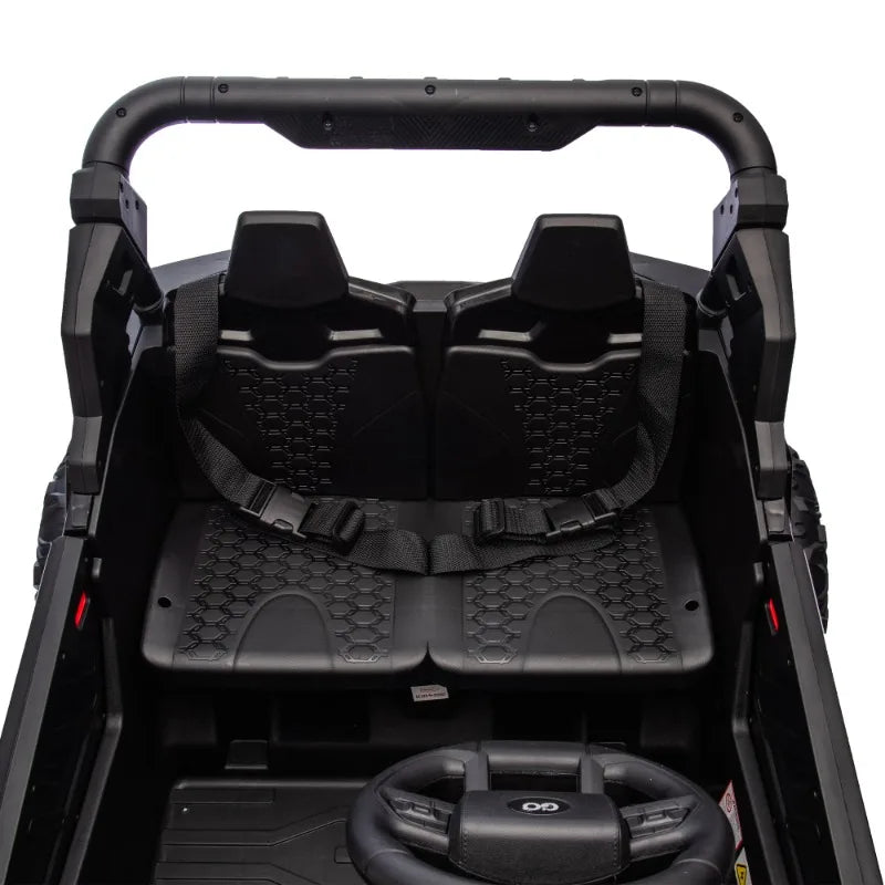24V Two-Seater Kids Ride On UTV,Anti-collision bar,Storage space,Music,USB,Bluetooth,Volume control,for Kids 3+. AXSSIBLZ