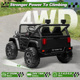 24V Ride on Truck Car w/Remote, XL 2 Seater Outdoor Toys 4WD/2WD Switchable, 4x200W Motor Power Four Wheels, Electric Car for Bi AXSSIBLZ