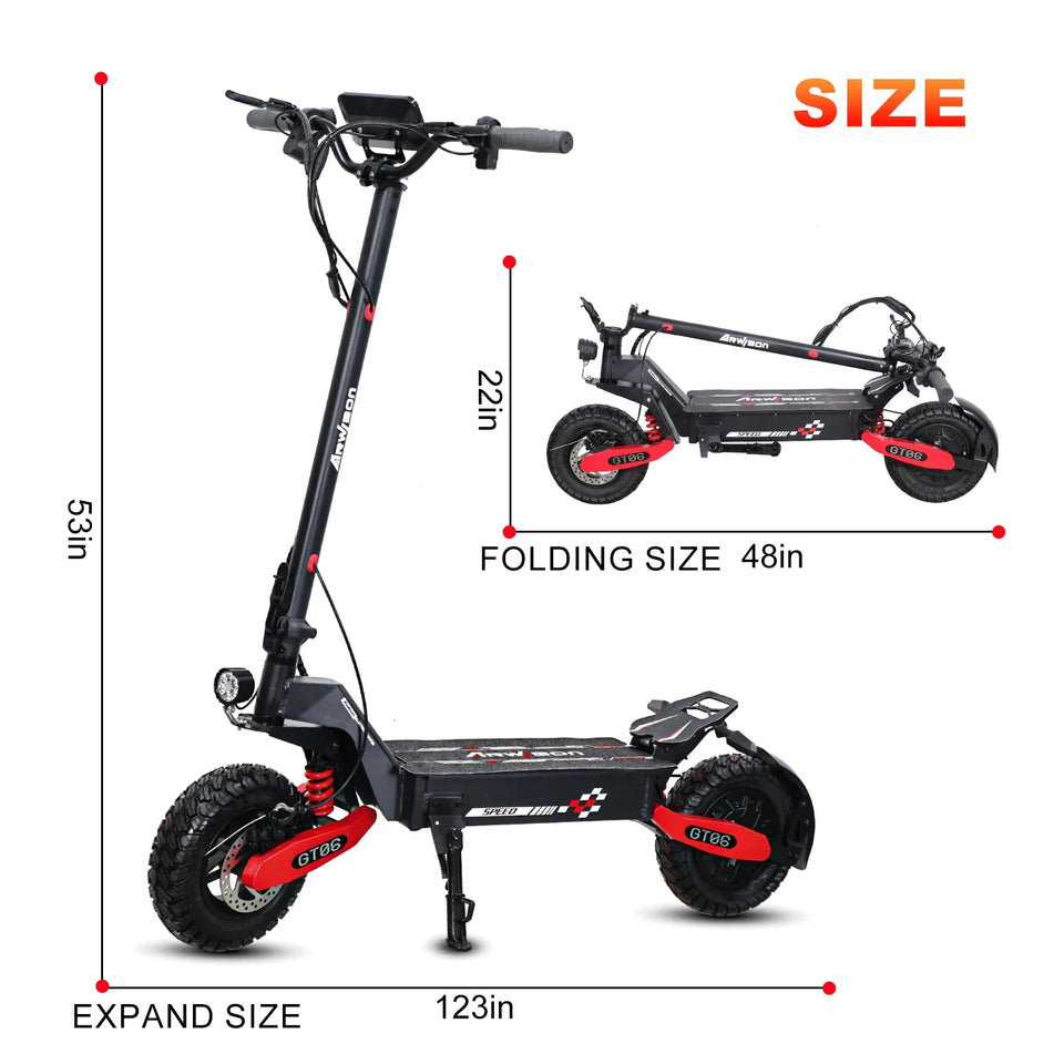 30MPH Electric Scooter,1200 Motor,20/40Miles Range EScooter With Spring Damping,Disc Brake,11'' Off-Road Tires Folding Scooter AXSSIBLZ