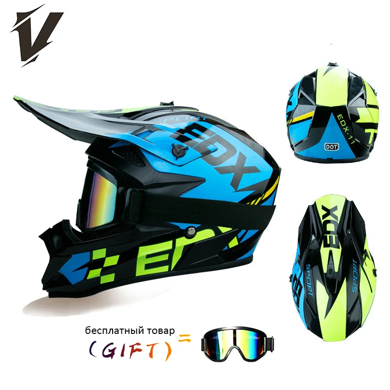 VGV 166 Rally helmets extremely breathable adaptable independent goggles anti-stifling no pressure on the head DOT/ECE certified AXSSIBLZ