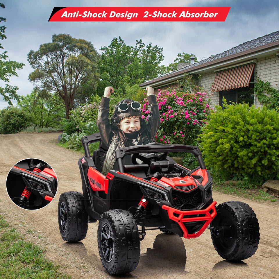 Kids UTV, Electric Ride on UTV Car, Licensed Can-Am Electric Off-Road Car, Ride On Truck Car w/Remote Control, Large Seat AXSSIBLZ