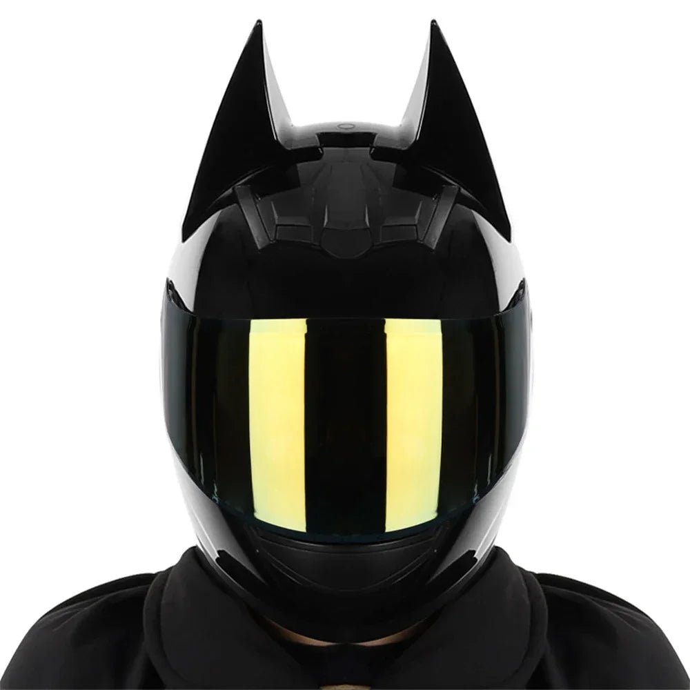Motorcycle Helmet Full Face Bat Ears For Man Detachable Horns Summer Breathable Motorcross Racing MotorBike Safety Moto Helmets AXSSIBLZ