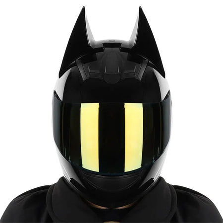 Motorcycle Helmet Full Face Bat Ears For Man Detachable Horns Summer Breathable Motorcross Racing MotorBike Safety Moto Helmets AXSSIBLZ