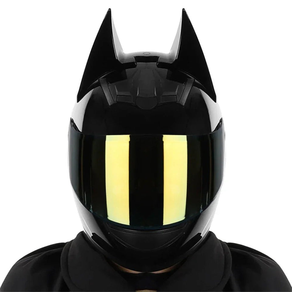 Motorcycle Helmet Full Face Bat Ears For Man Detachable Horns Summer Breathable Motorcross Racing MotorBike Safety Moto Helmets AXSSIBLZ