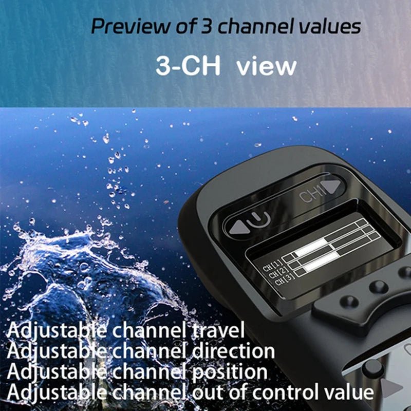 W6 2.4G Waterproof Remote Control Electric Skateboard Surfboard 3-Channel Screen Remote Control Wireless Charging AXSSIBLZ