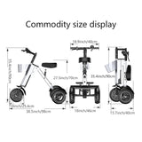 WILLJERDY Folding Electric Tricycle Mini Portable Adults Electric Scooter Small Elderly Mobility Electric Folding Bike AXSSIBLZ
