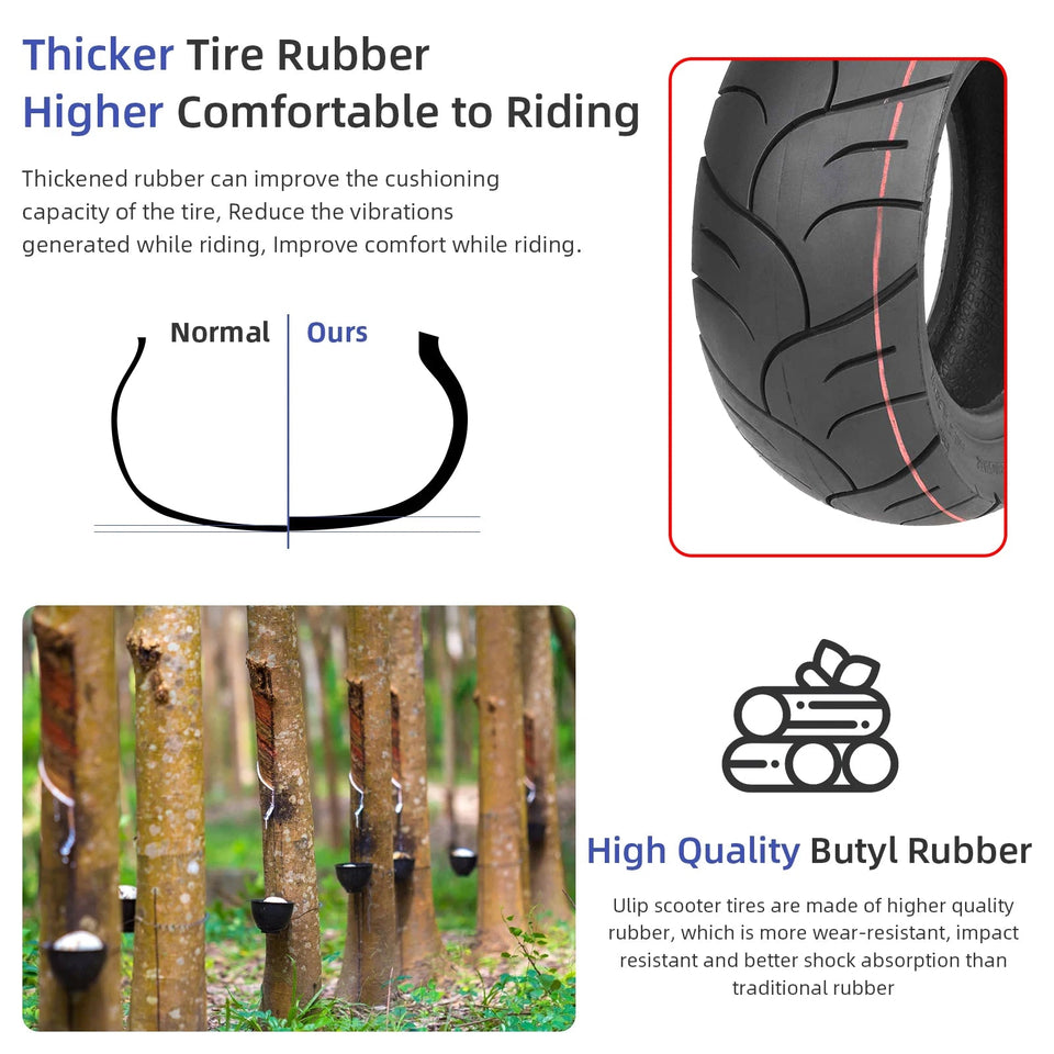 ULIP 11 Inch 90/60-6 Road Tubeless Tire For Electric Scooter City Road Vacuum Tire Widened Wear-resistant Non-slip Tyre Parts AXSSIBLZ