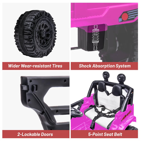 12V Ride On Car, Electric Car for Kids, 12V Ride on Toys, Kids Cars with 3 Speeds Adjustable w/Bluetooth, Parent Remote Control AXSSIBLZ