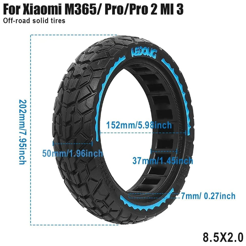 8 1/2x2 Solid Tires 8.5Inch for Xiaomi M365 Pro 1S Pro2 Mi3 Electric Scooter Wear-resistant Off-Road Puncture-proof Tire 8.5x2.0 AXSSIBLZ