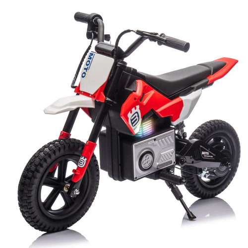 24V Kids Ride on Electric Toy Motocross Motorcycle 200W High Speed Hub Motor Rear Wheel Shock Absorber Adjustable Speed LED AXSSIBLZ