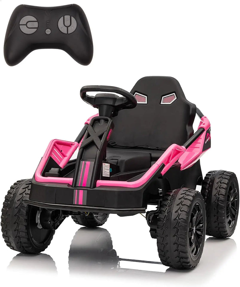 24V Ride On Truck Car, Electric Utv Car with Remote Control, 4 Shock Absorbers, Safety Belt, 16'' Wide Seat, Music, 4WD Power AXSSIBLZ