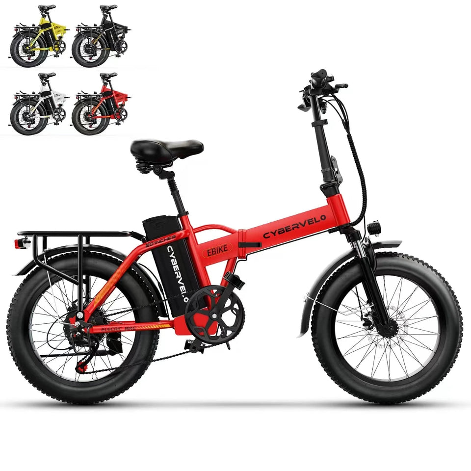 1000W Folding Electric Bike, 48V 20AH Large Removable Battery E Bike, 30+MPH, 80 Miles Max Range, 20" Fat Tire Electric Bike for AXSSIBLZ
