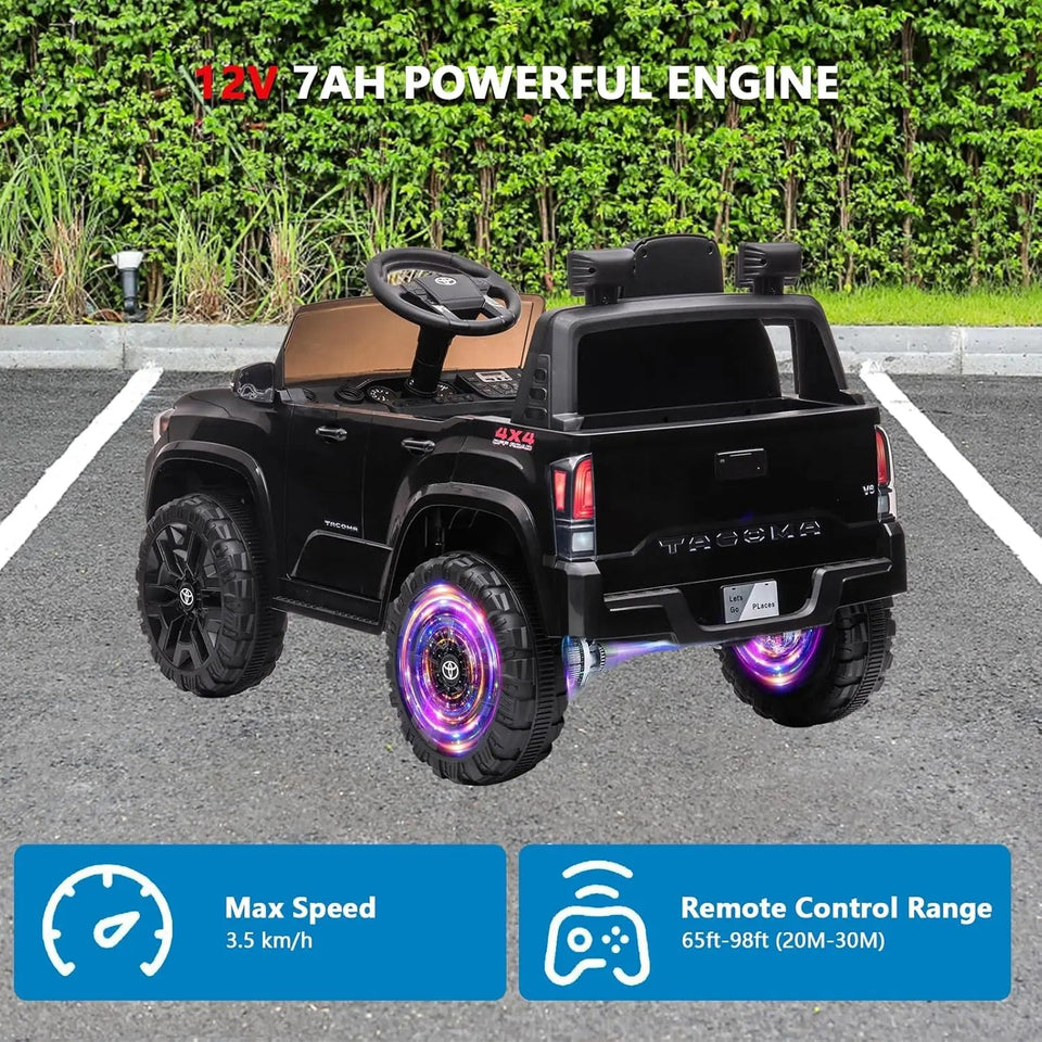 12V Kids Ride on Truck Electric Vehicle Toy with Remote Control, Spring Suspension Safety Belt, Soft Start, LED Light, 3 Speeds AXSSIBLZ
