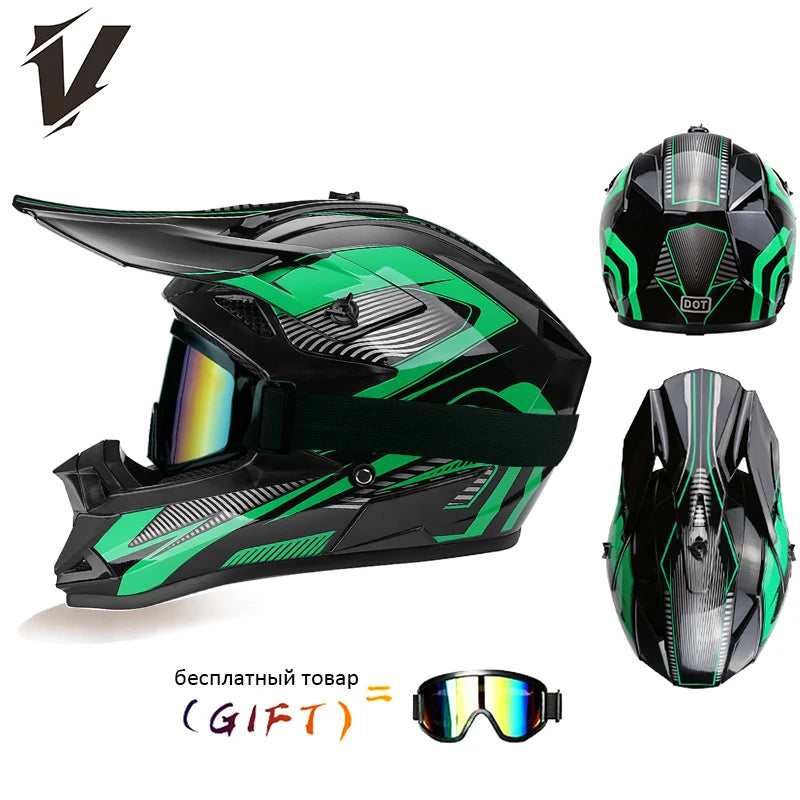 VGV 166 Rally helmets extremely breathable adaptable independent goggles anti-stifling no pressure on the head DOT/ECE certified AXSSIBLZ