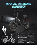 SAMEBIKE LOTDM200-II Electric Bike 20"Fat Tires 750W Motor 48V 13Ah Electric Bicycle  Battery Folding  Smart NFC E-Bike AXSSIBLZ