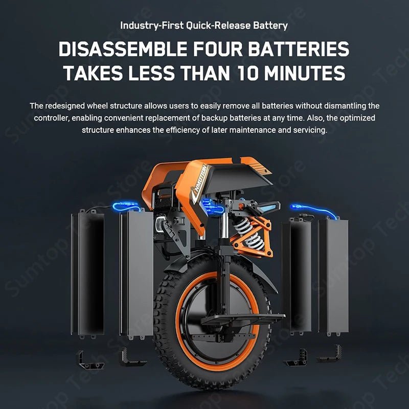 V14 Xtreme Speed Electric Unicycle – 70 km/h, 9000W Power, 2400Wh Battery High Torque Unicycle Wheel AXSSIBLZ