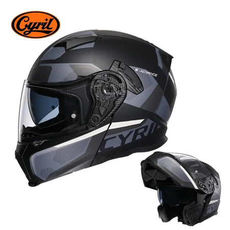 Motorcycle Helmet Dual Visor Modular Flip Up Full Face Helmet for Adult Men Women DOT ECE Approved Casco Moto CYRIL AH121 AXSSIBLZ