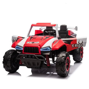 24V Two-seater Kids Ride On Electric Car W/Parents Control,Seat width 20.47in,2WD,Four-wheel suspension,The police car with a AXSSIBLZ