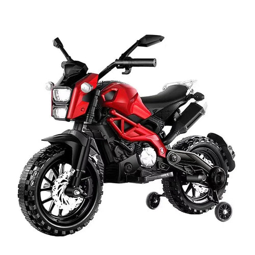 Electric Motorcycle for Kids, Kids Ride on  Motorcycle,  12V  Electric Dirt  Bike with Training Wheels, Hand Racing   Foot Brake AXSSIBLZ