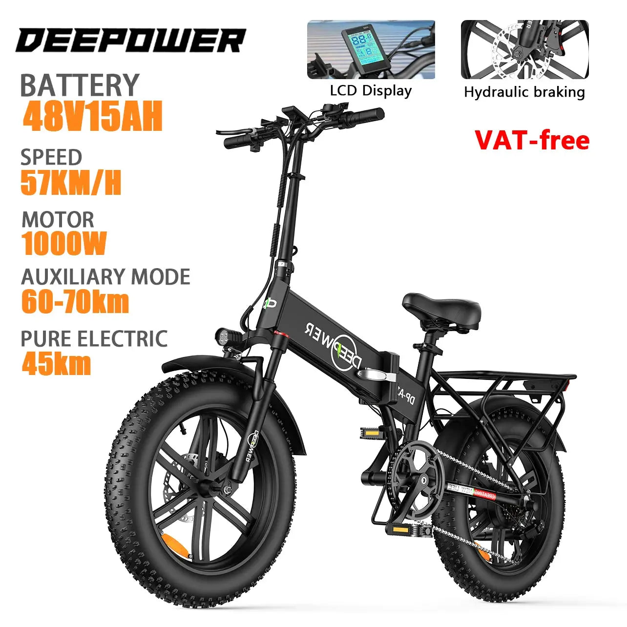 Deepoewer fat tire ebike