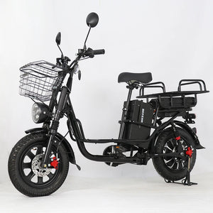 60V Monster Electric Bike 16inch 009Large Battery Long Range Courier Food Delivery Electric Bicycle Cargo Ebike AXSSIBLZ
