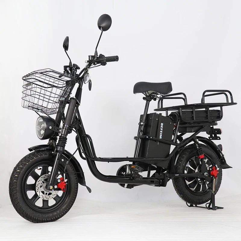 60V Monster Electric Bike 16inch 009Large Battery Long Range Courier Food Delivery Electric Bicycle Cargo Ebike AXSSIBLZ